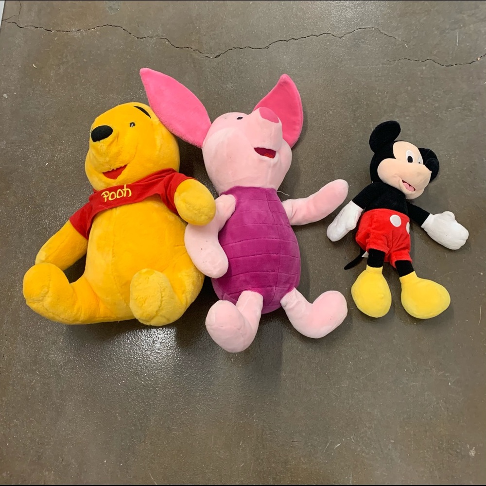 Official Disney Pooh, Piglet, Mickey large plush
